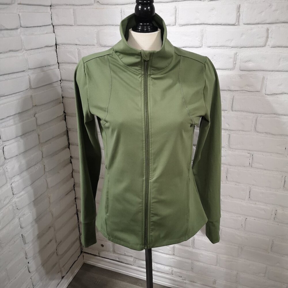 Ricki's Ladies Size Medium Olive Green Full Zip Fitted Active Yoga Jacket